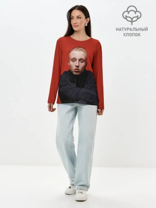 Лонгслив женский. Хлопок / Стильный Ти-Фэст