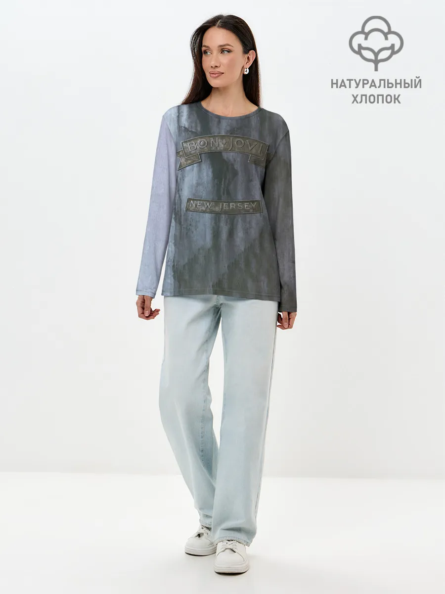 Лонгслив женский. Хлопок / New Jersey - Bon Jovi
