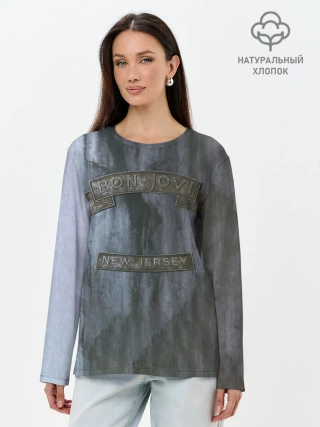 Лонгслив женский. Хлопок / New Jersey - Bon Jovi