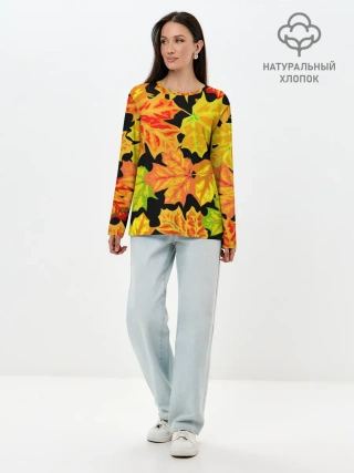 Лонгслив женский. Хлопок / LEAF FALL / AUTUMN