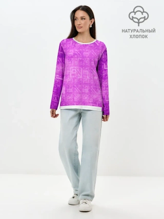 Лонгслив женский. Хлопок / FORTNITE PINK | ФОРТНАЙТ