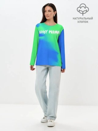 Лонгслив женский. Хлопок / Скриптонит Бейби Мама