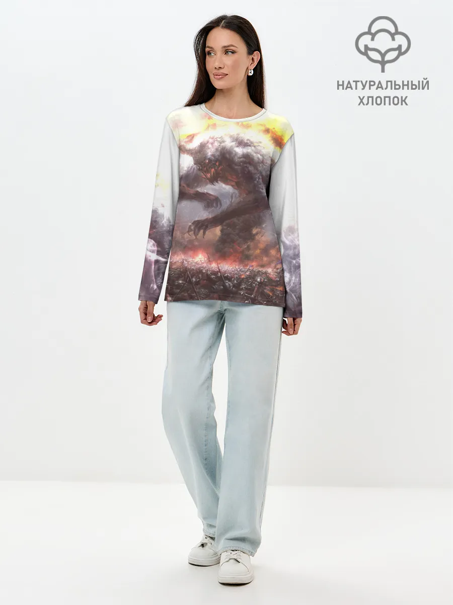 Лонгслив женский. Хлопок / Демон Войны | The Demon of War