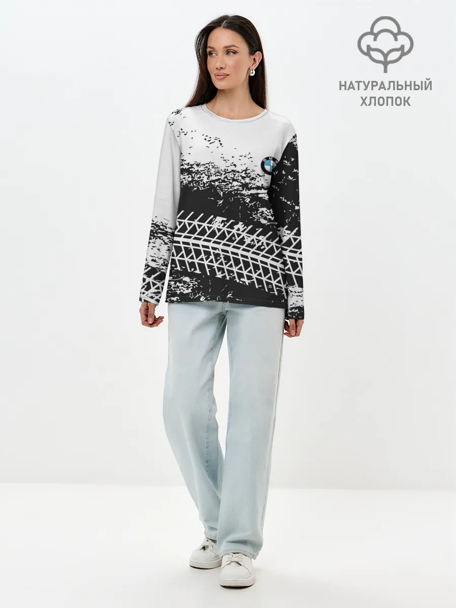 Лонгслив женский. Хлопок / СЛЕД БМВ | BMW