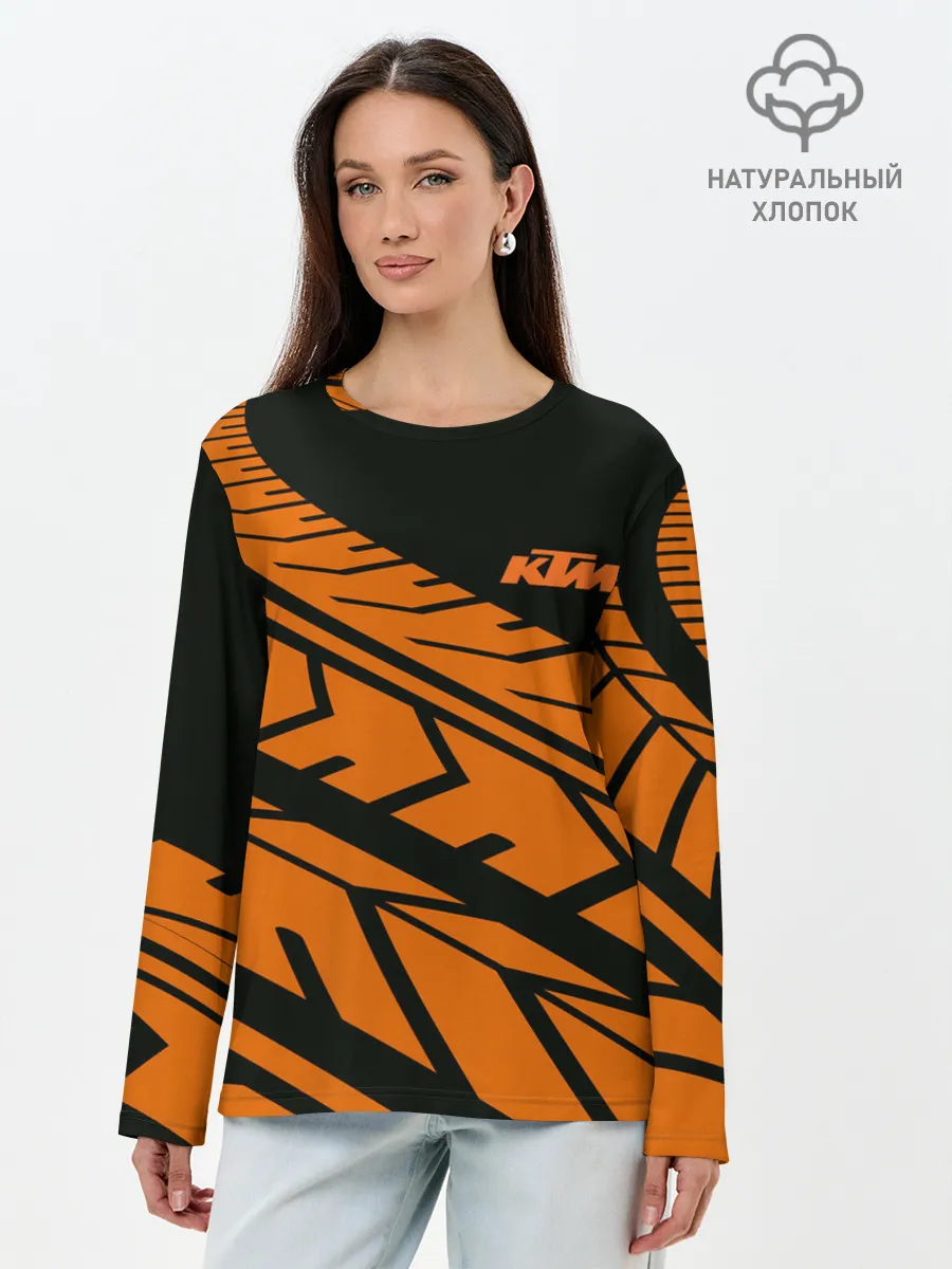 Лонгслив женский. Хлопок / ORANGE KTM | КТМ