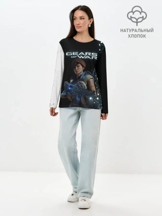 Лонгслив женский. Хлопок / GEARS OF WAR | ШЕСТЕРЕНКИ