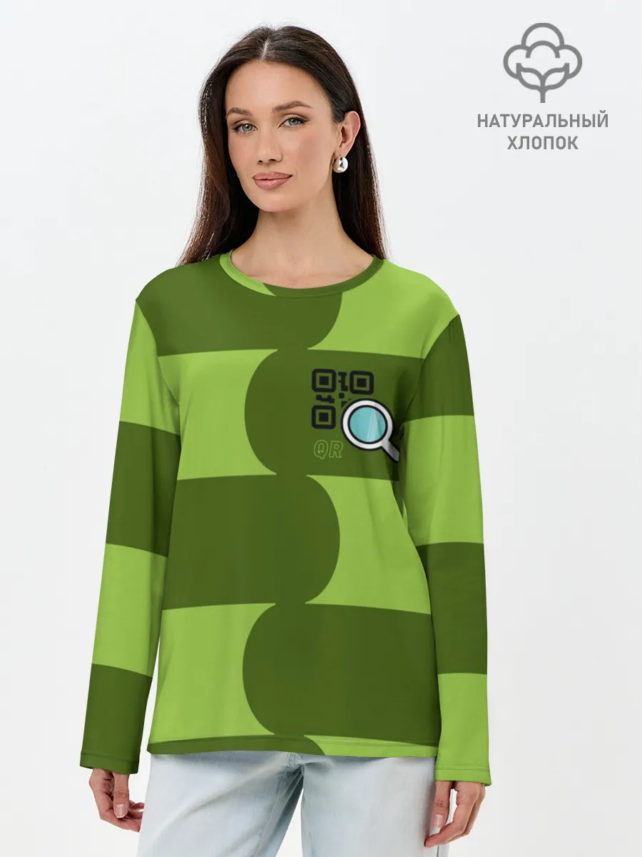 Лонгслив женский. Хлопок / В поисках QR