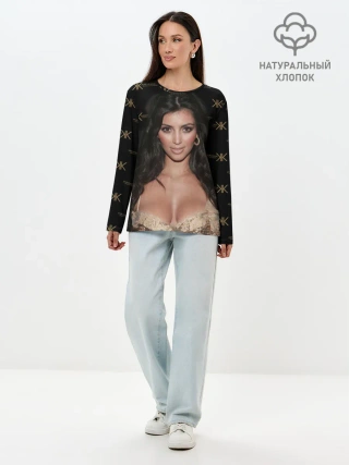 Лонгслив женский. Хлопок / Ким Кардашьян