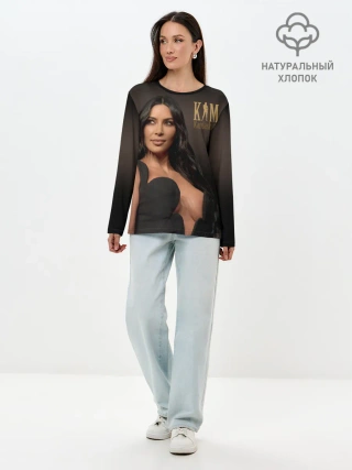 Лонгслив женский. Хлопок / Ким Кардашьян