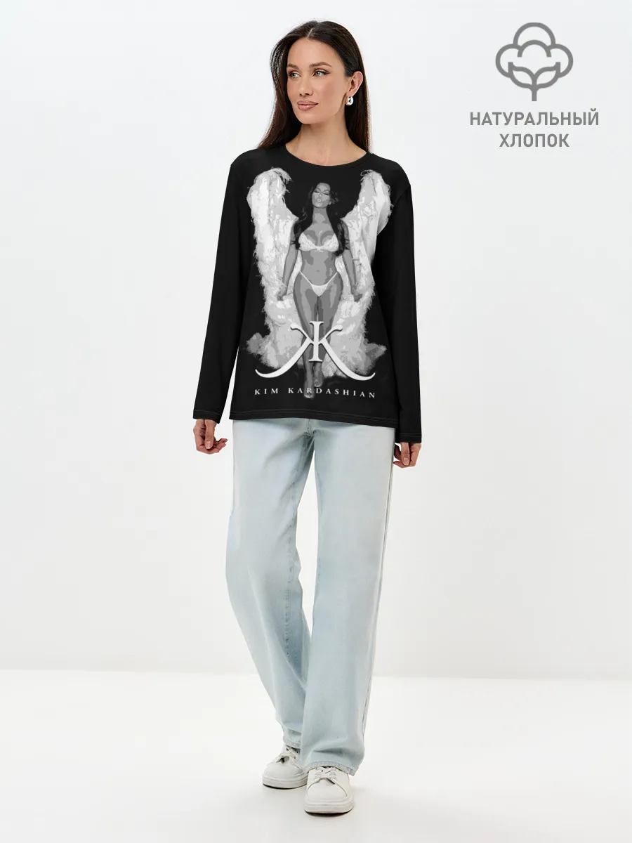 Лонгслив женский. Хлопок / Ким Кардашьян