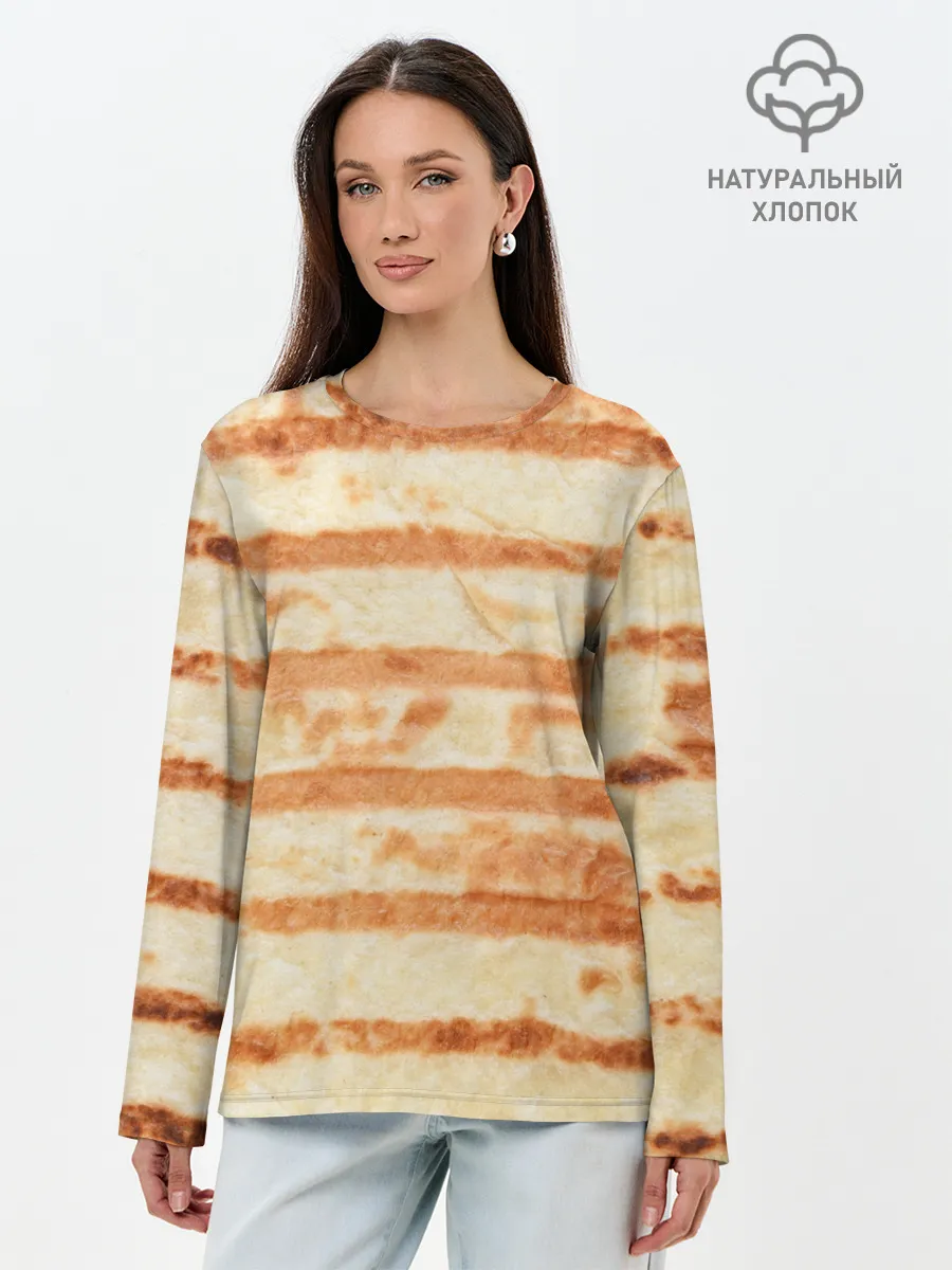 Лонгслив женский. Хлопок / ЛАВАШ | ТОНКИЙ ПЛОСКИЙ ХЛЕБ