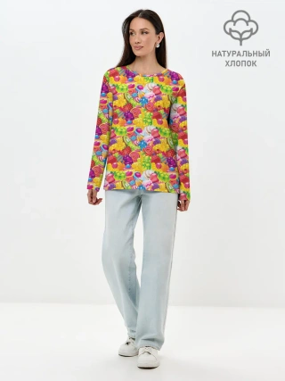 Лонгслив женский. Хлопок / День Рождения