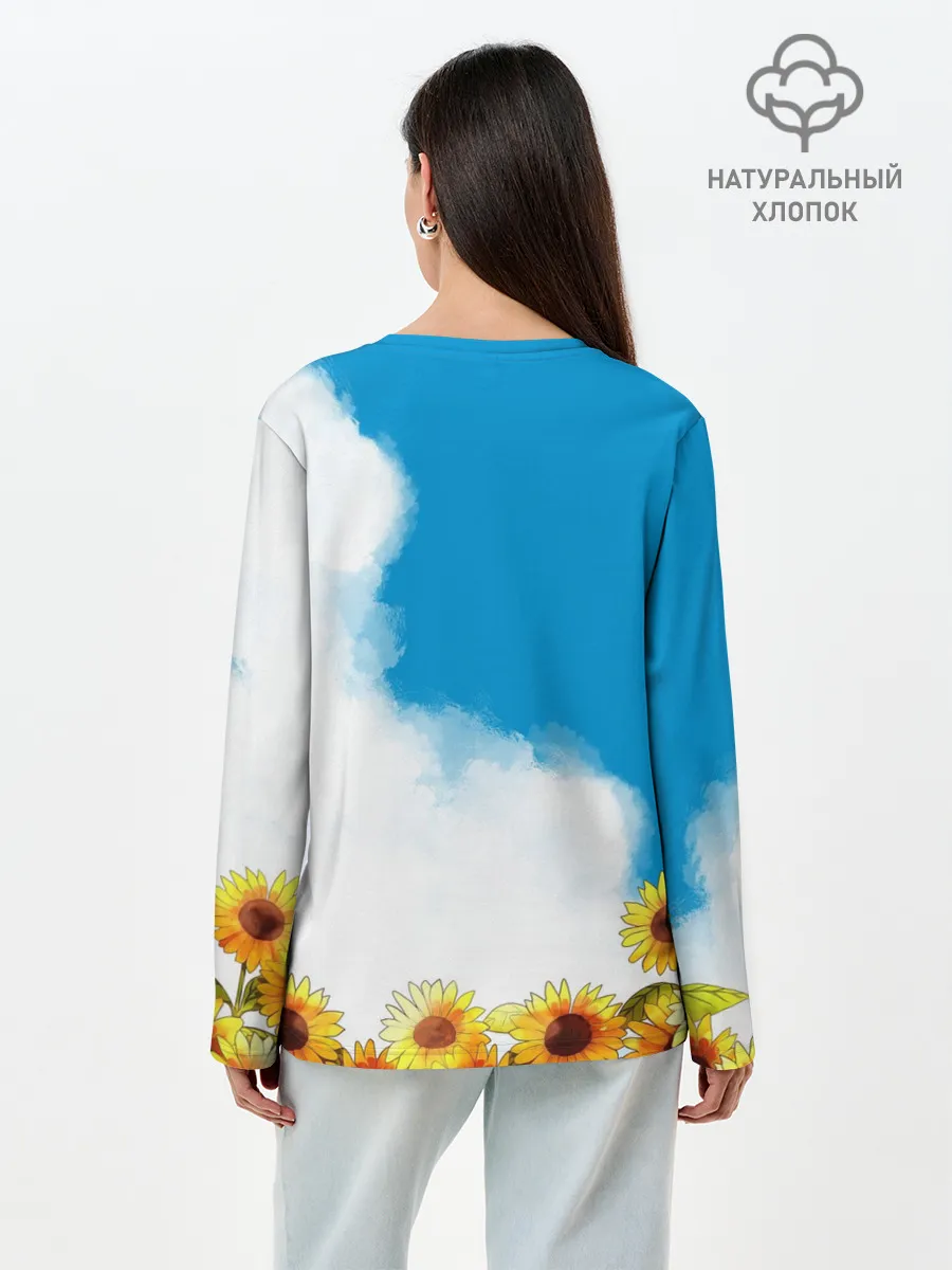 Лонгслив женский. Хлопок / Саю и Подсолнухи
