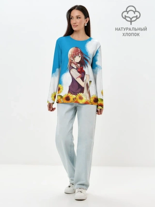 Лонгслив женский. Хлопок / Саю и Подсолнухи