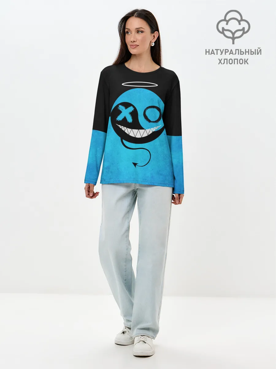 Лонгслив женский. Хлопок / Smail Blue