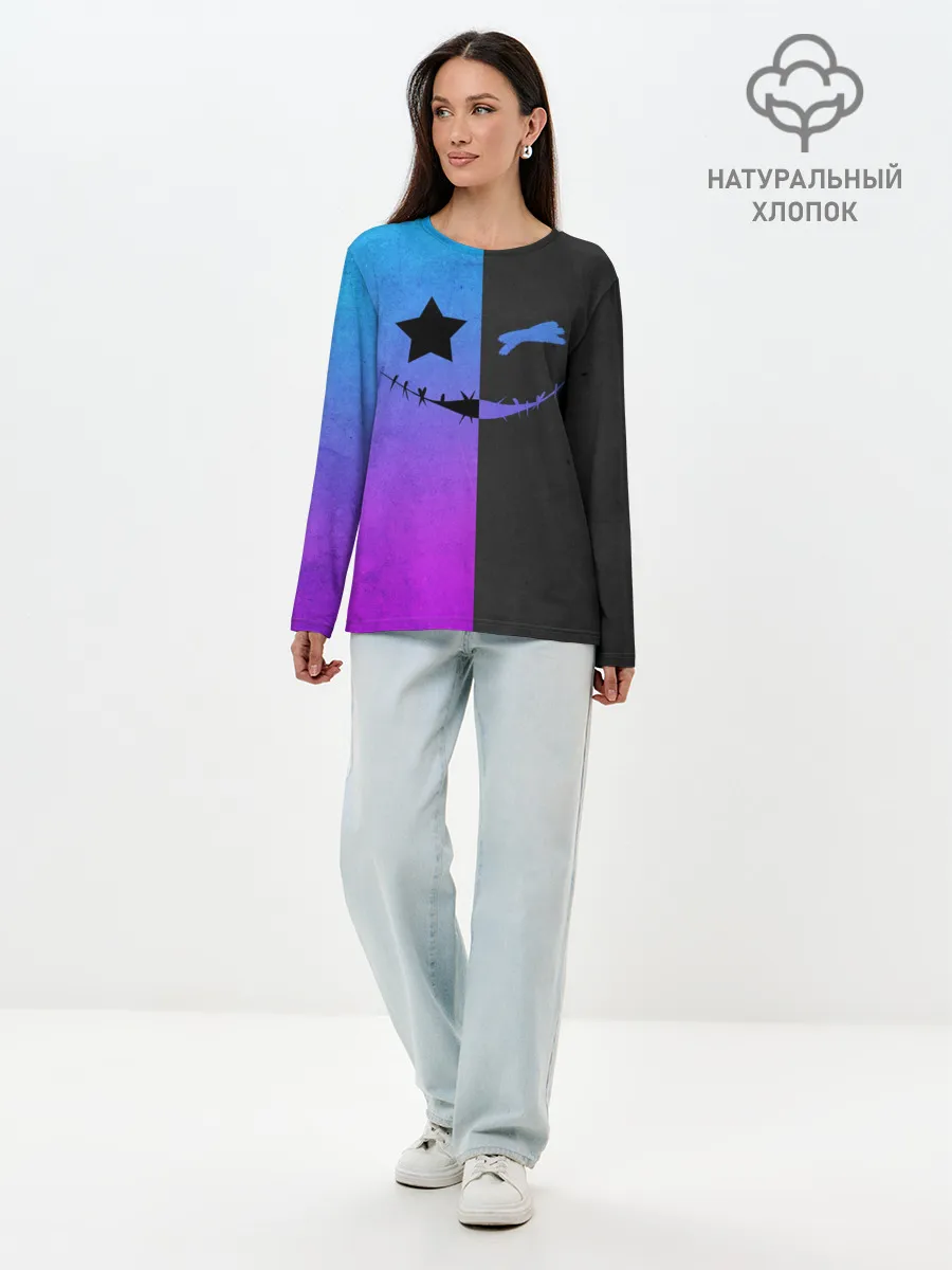 Лонгслив женский. Хлопок / Gradient emoji