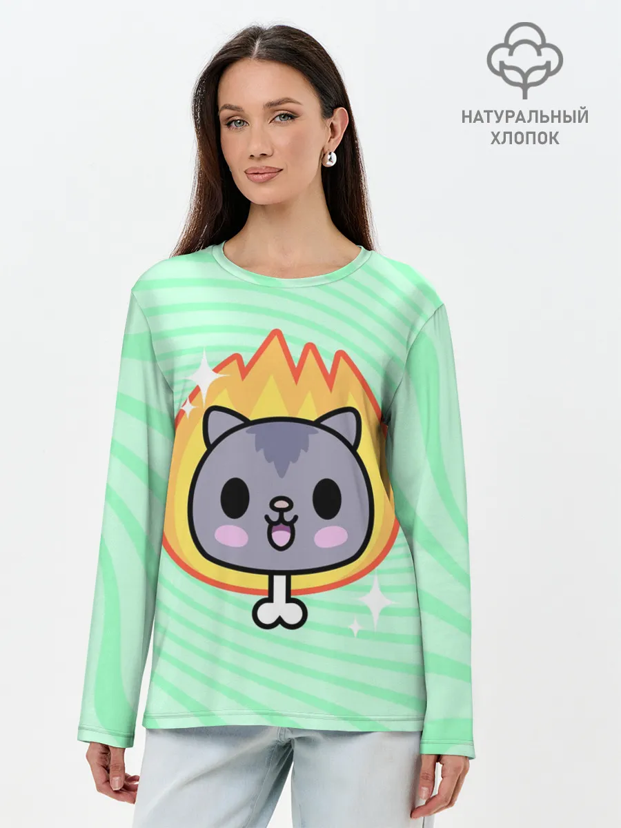 Лонгслив женский. Хлопок / Toca Boca Cat