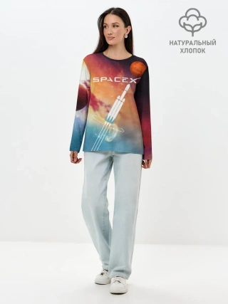 Лонгслив женский. Хлопок / Space X