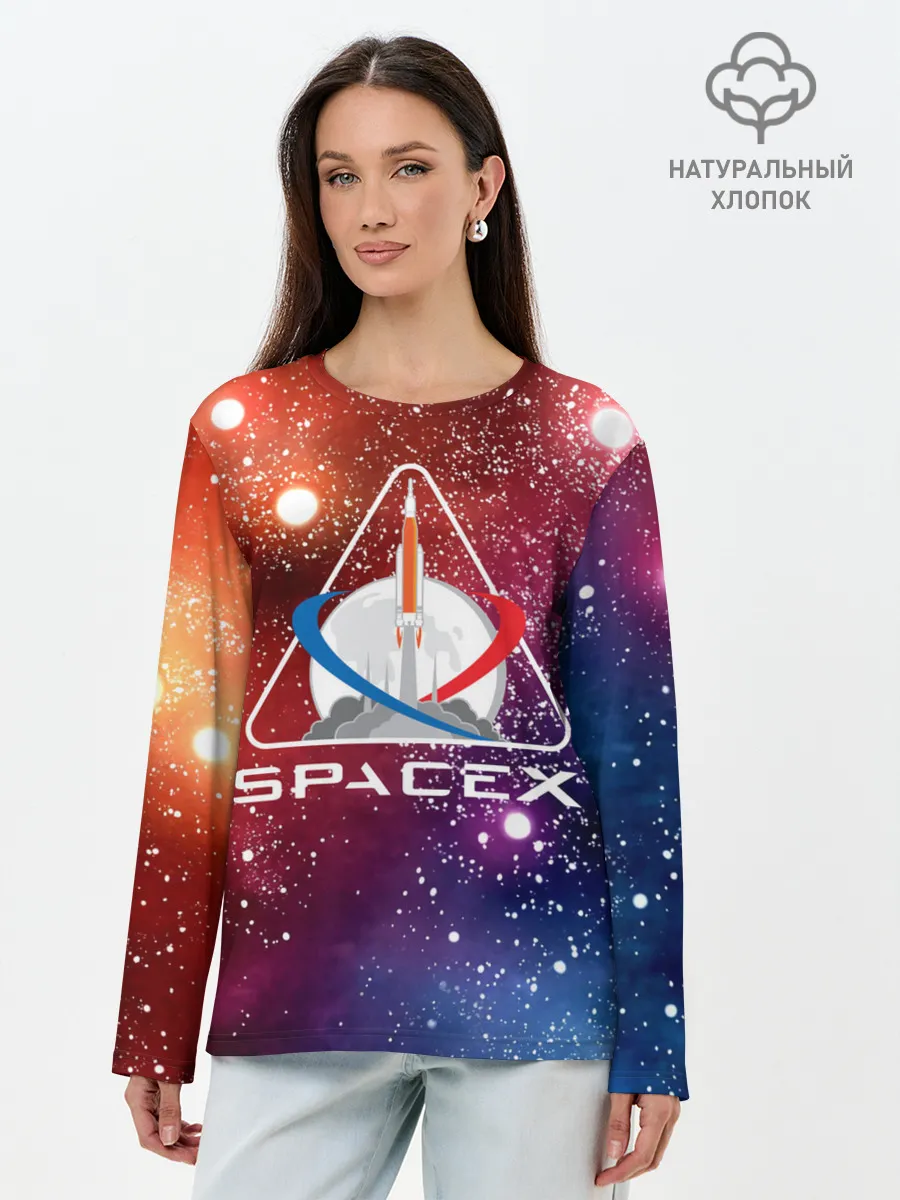Лонгслив женский. Хлопок / Space X