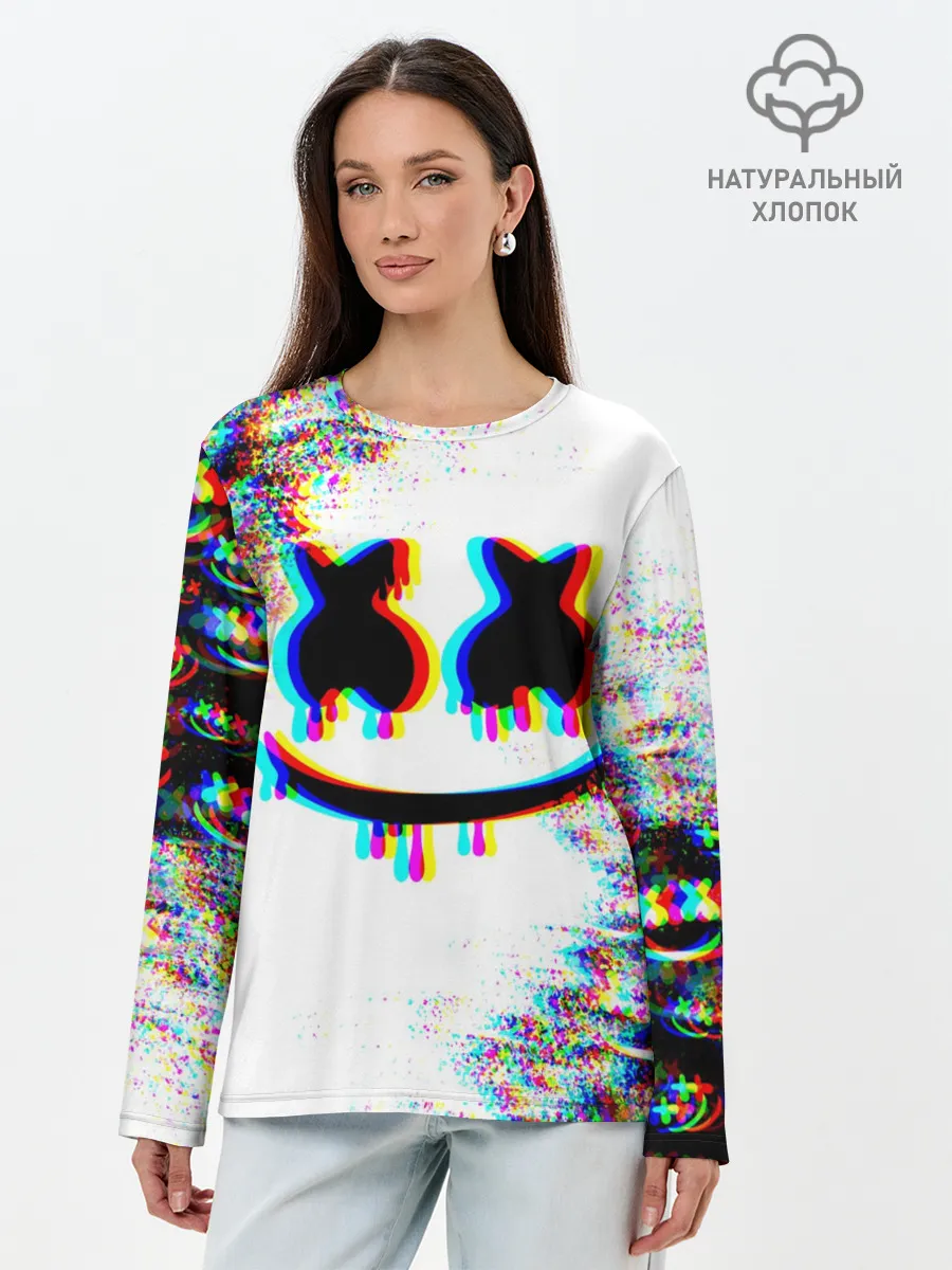 Лонгслив женский. Хлопок / MARSHMELLOW GLITCH