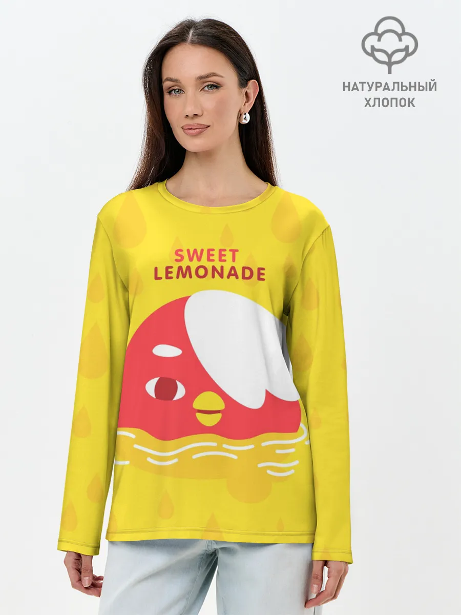 Лонгслив женский. Хлопок / Sweet lemonade