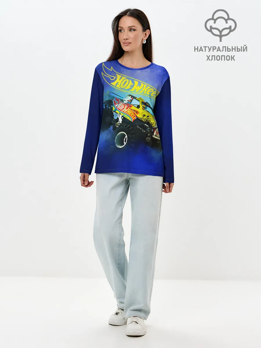 Лонгслив женский. Хлопок / Hot Wheels. Хот Вилс