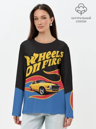 Лонгслив женский. Хлопок / Hot Wheels. Хот Вилс
