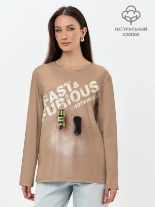 Лонгслив женский. Хлопок / Hot Wheels. Хот Вилс