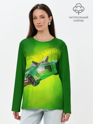 Лонгслив женский. Хлопок / Hot Wheels. Хот Вилс
