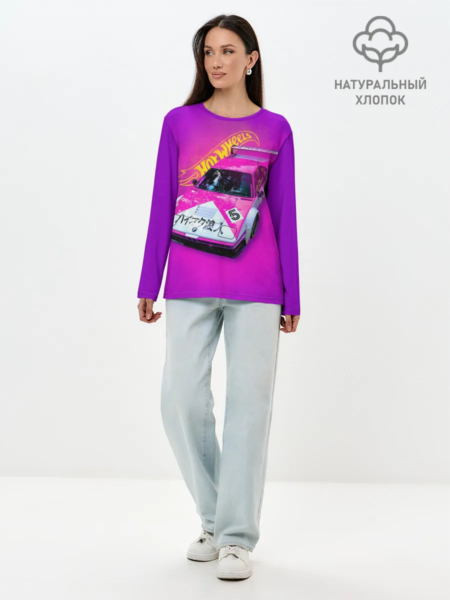 Лонгслив женский. Хлопок / Hot Wheels. Хот Вилс