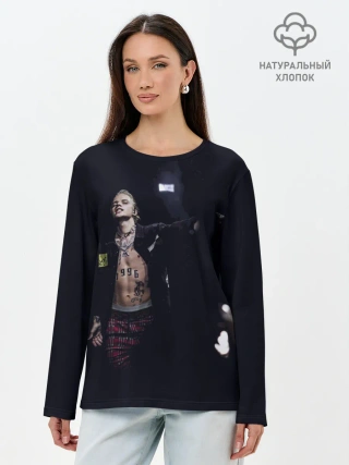 Лонгслив женский. Хлопок / Фараон на концерте