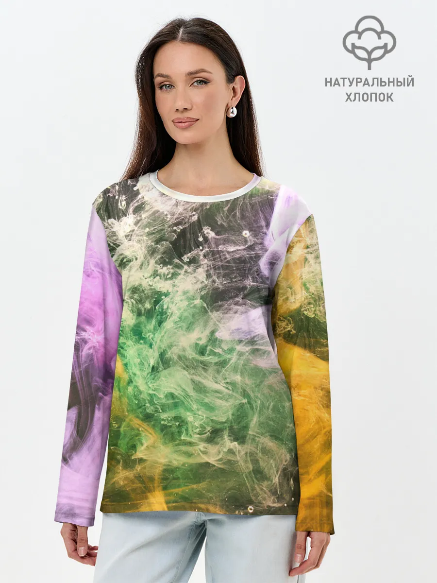 Лонгслив женский. Хлопок / ДЫМ | SMOKE