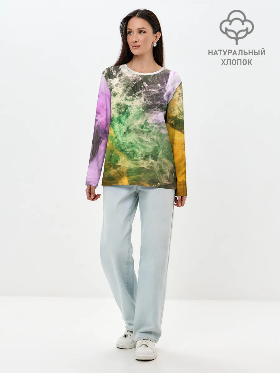 Лонгслив женский. Хлопок / ДЫМ | SMOKE