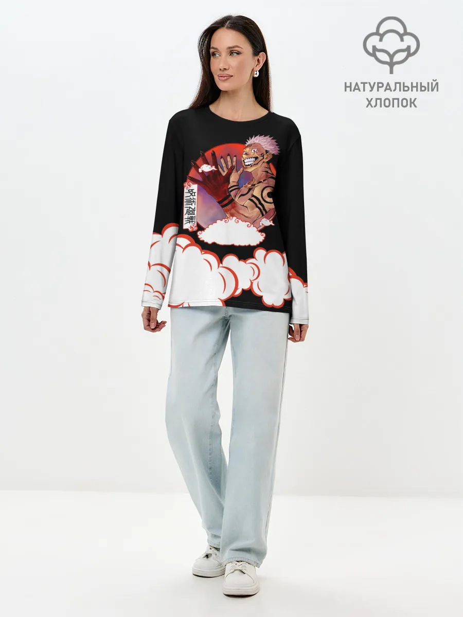 Лонгслив женский. Хлопок / Рёмен Сукуна Магическая битва