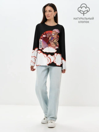 Лонгслив женский. Хлопок / Рёмен Сукуна Магическая битва