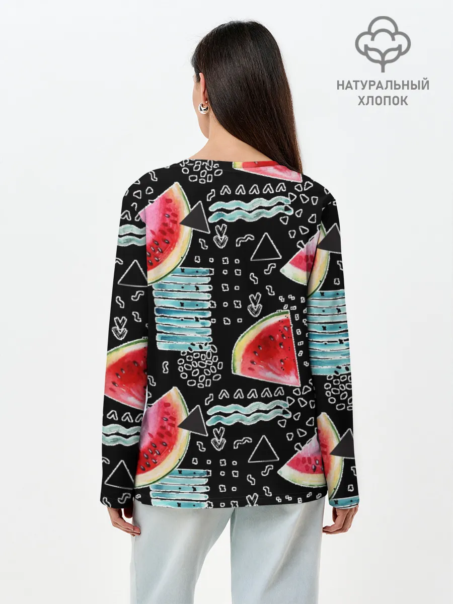 Лонгслив женский. Хлопок / сладкий арбуз