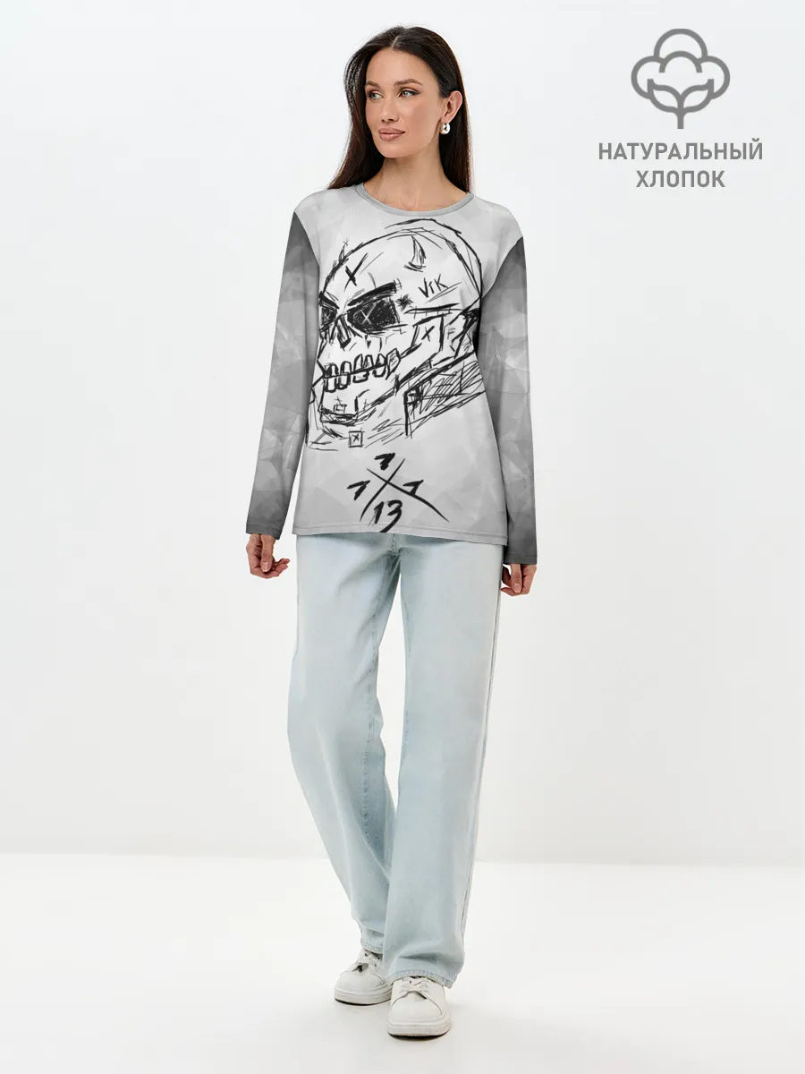 Лонгслив женский. Хлопок / SKULL BY VIK CANEMIRA