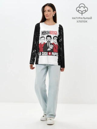 Лонгслив женский. Хлопок / Палермо | Професор | Денвер | Бумажный дом