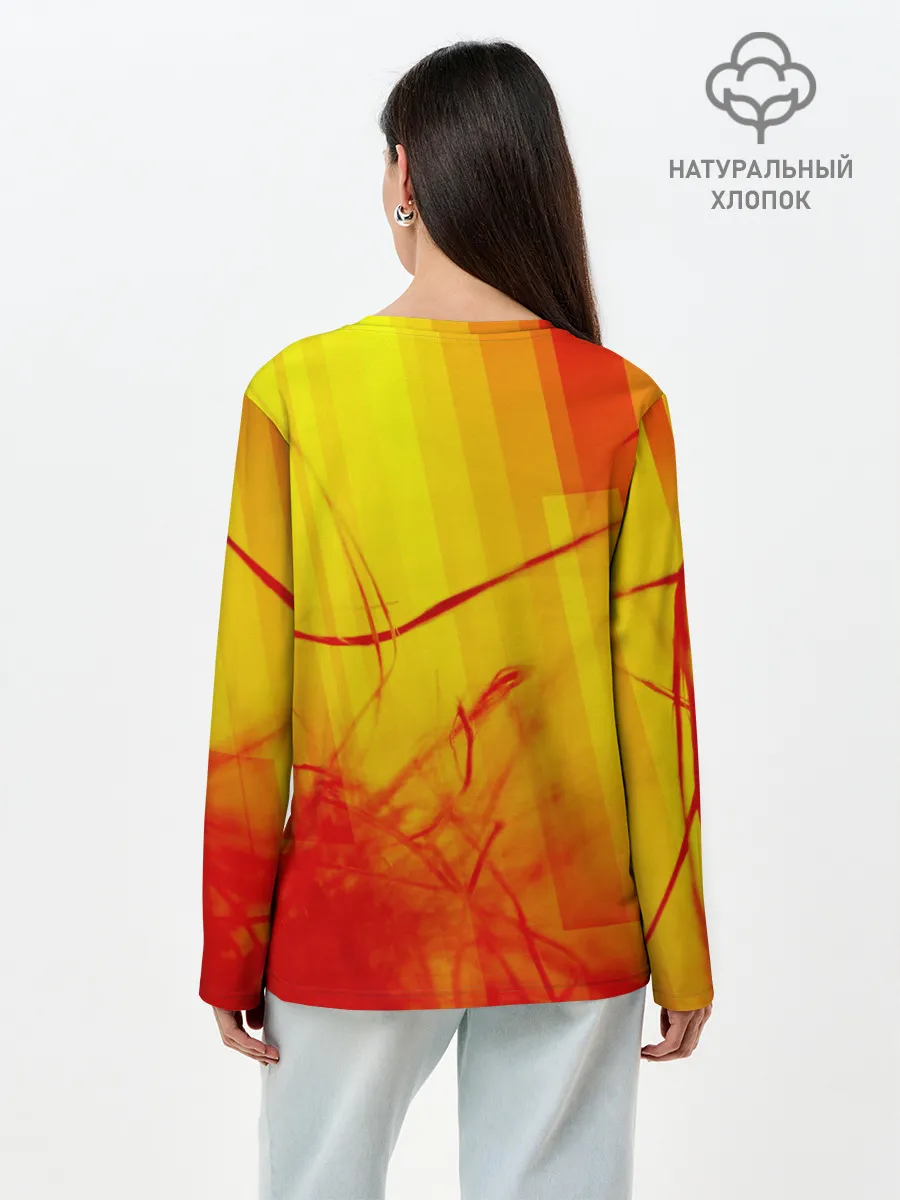 Лонгслив женский. Хлопок / Geometry Dash | Red Demon