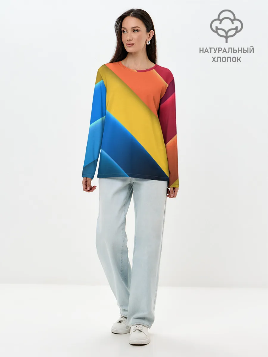 Лонгслив женский. Хлопок / Полутона и оттенки