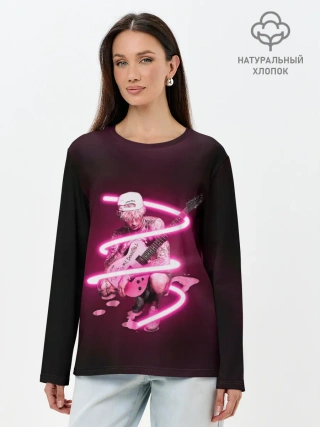 Лонгслив женский. Хлопок / Pink MGK
