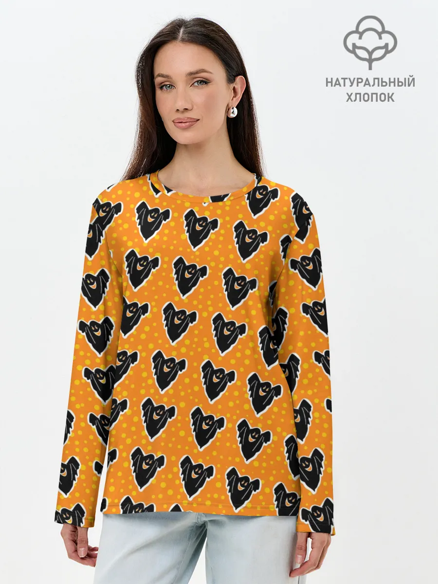 Лонгслив женский. Хлопок / Маленькие приведения