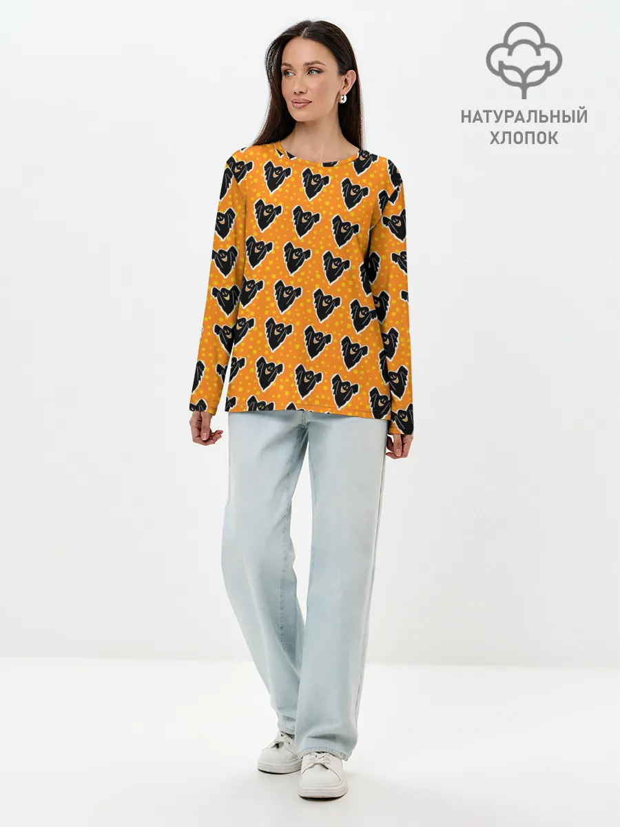 Лонгслив женский. Хлопок / Маленькие приведения