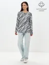 Лонгслив женский. Хлопок / Черно-белый полосатый тигровый