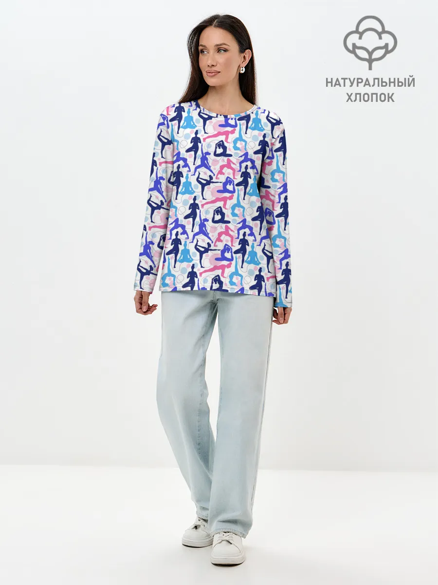 Лонгслив женский. Хлопок / Гимнастика