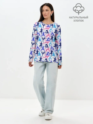 Лонгслив женский. Хлопок / Гимнастика