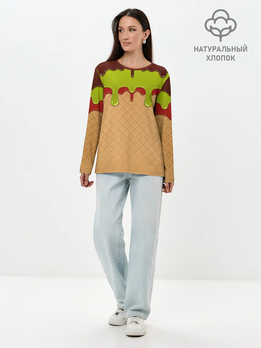 Лонгслив женский. Хлопок / Мороженое | Ice Scream
