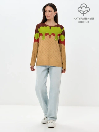 Лонгслив женский. Хлопок / Мороженое | Ice Scream