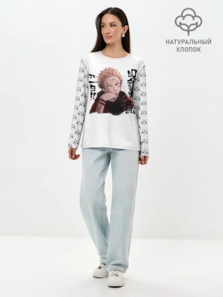 Лонгслив женский. Хлопок / Рёмен Сукуна Магическая битва