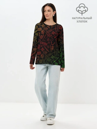 Лонгслив женский. Хлопок / Ниндзя Черепашки | Иконки